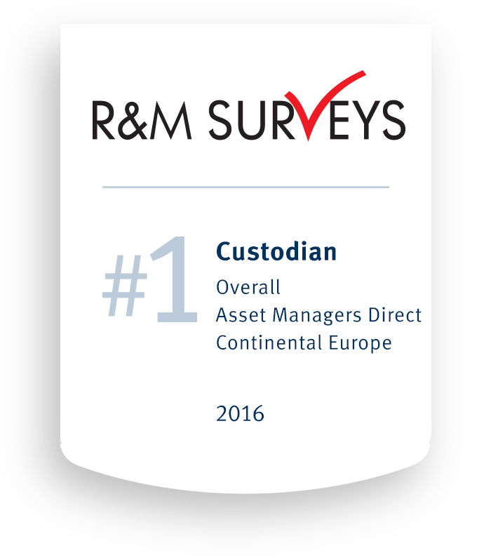 R&M Surveys logo - #1 Custodian Overall Asset Managers Direct Continental Europe 2016